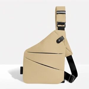 Beige Sling Travel Bag